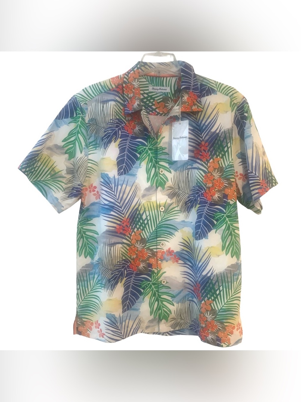 Tommy Bahama Silk Blend Del Mar Gardens Cool Comfort Travel Shirt Men’s Size M